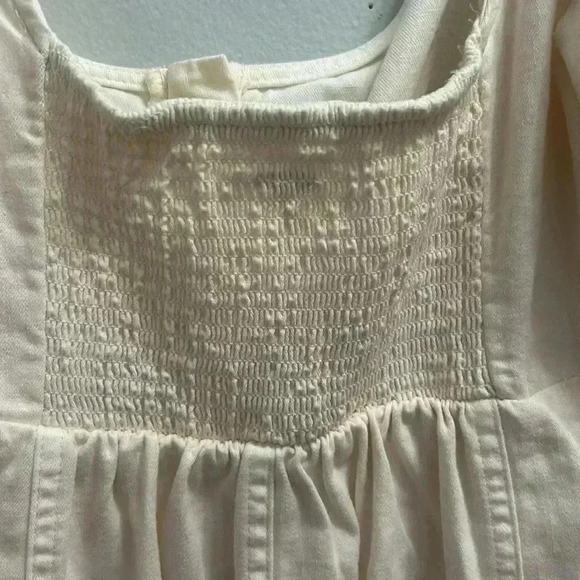 NWT FREE PEOPLE CHEYENNE DENIM MINI DRESS IN IVORY - Picture 9 of 11